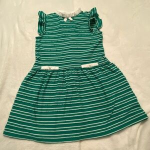 Janie and Jack Teal and White Striped Dress